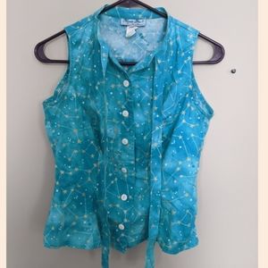 Constellation button down blouse
